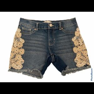 Jordache Jean shorts, cute detail on the sides